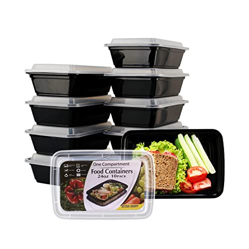 Meal Prep Containers 10 Pack Food Storage Containers with Lids Extrathick Plastic Food Containers Reusable Food Prep Containers Stackable To Go Containers 24oz BPA Free MicrowaveDishwasher Safe