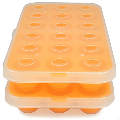 Silicone Baby Food Storage Tray (2 Pack)  Pop Out 1oz Portion Silicone Freezer Tray  Non Toxic BPA  PVC Free