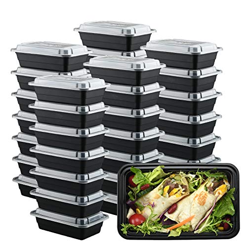 50 Pack Plastic Meal Prep Containers Reusable Disposable Food Storage Container with Lids 28oz Lunch Bento Box Food Prep ContainerTakeout Deli Togo Containers