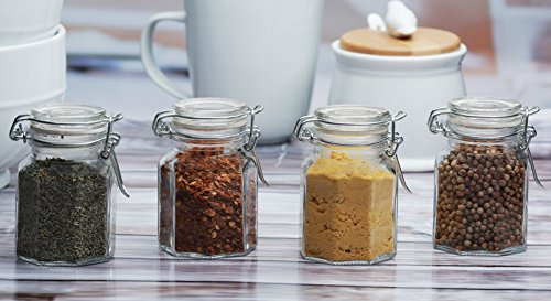 Circleware Set of 44oz Mini Optic Hermetic Spice Jar Home and Kitchen Utensils 4 oz