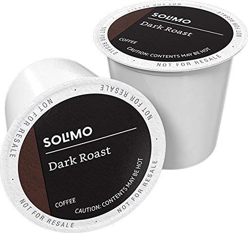 Amazon Brand  100 Ct Solimo Dark Roast Coffee Pods Compatible with Keurig 20 KCup Brewers