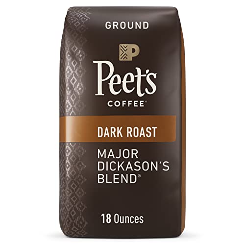 Peets Coffee Dark Roast Ground Coffee  Major Dickasons Blend 18 Ounce Bag