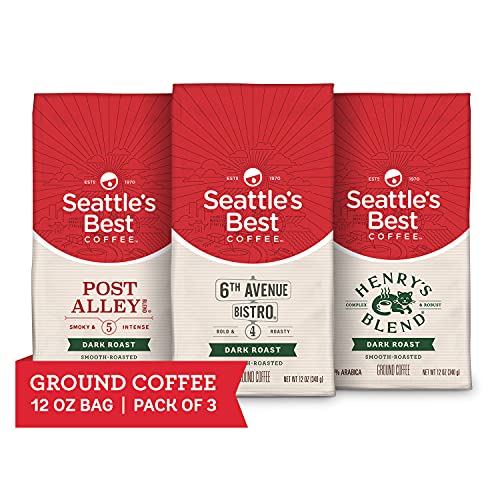 Seattles Best Coffee Dark Roast Ground Coffee Variety Pack  12 Ounce Bags (Pack of 3)