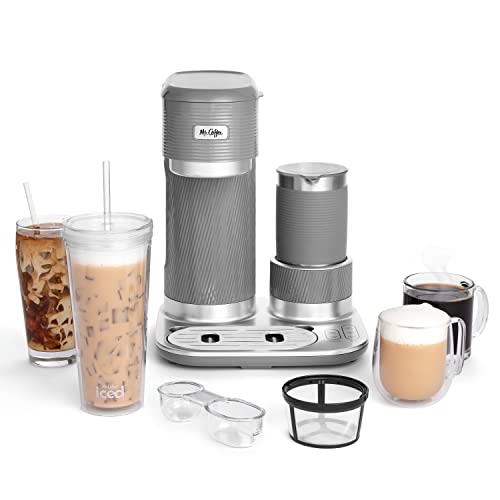 Mr Coffee 4in1 SingleServe Latte Lux Iced and Hot Coffee Maker with Milk Frother