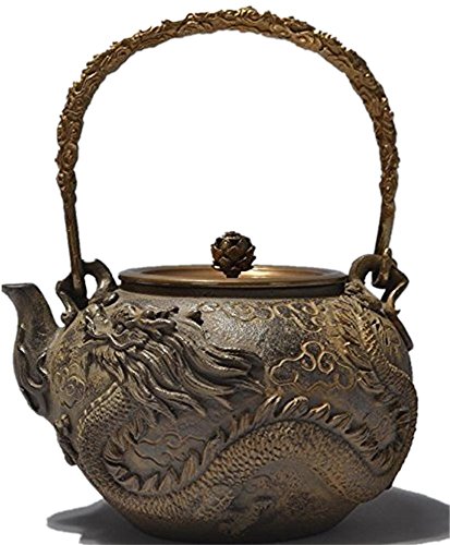 RUIKA Japanese tetsubin Cast Iron Teapot Dragon and phoenix pattern Kettle 1400ml 48 Ounce gift box