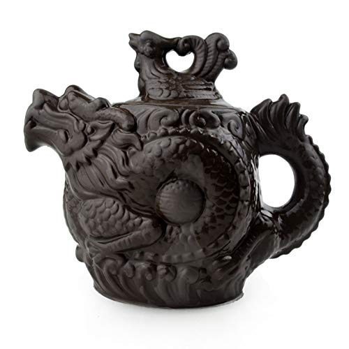 Teapot Chinese Yixing Dragon Phoenix Gongfu Tea Pots Zini for Loose Tea (18oz)