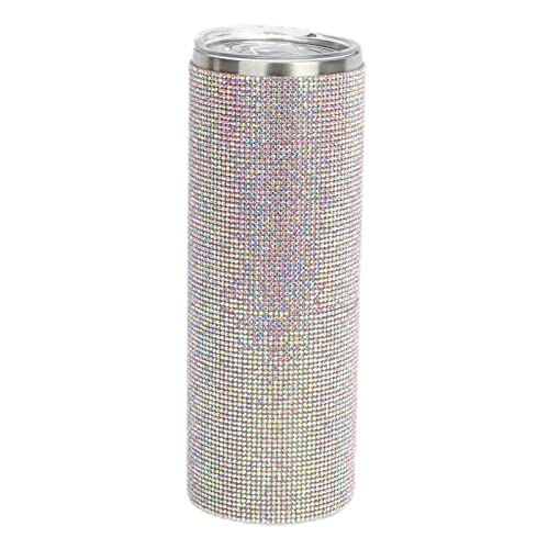 Yirepny Bling Rhinestone Tumbler Stainless Steel Water Bottle Diamond Reusable Water BottleTumbler with Lid Straw Straw Brushes (Multicolor)