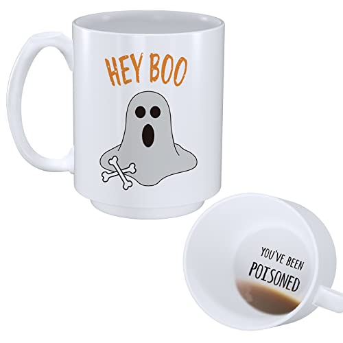 Hey Boo Youve Been Poisoned  Hello Pumpkin 15OZ Halloween Coffee Mug Fall Coffee Mugs Gift Funny Novelty Halloween Tea Cups