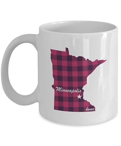 Minnesota Buffalo Plaid Home Coffee Tea Mug With Custom City or Name Option