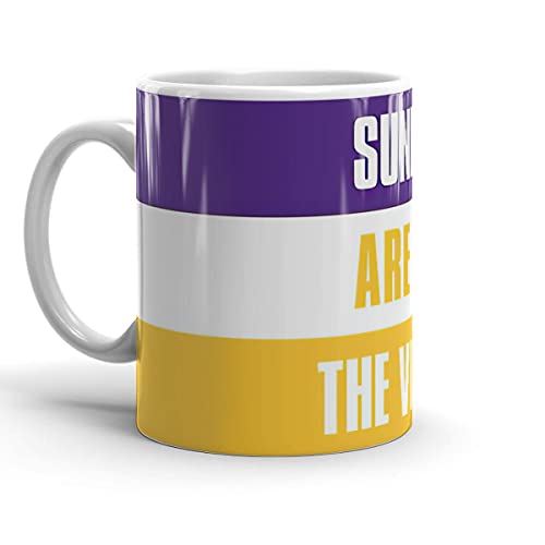 White Ceramic Coffee Mug Sundays Party Are Wedding For Birthdays The Holidays Vikings Cup Minnesota Tea Football Fans 15 11 Oz For Microwave Dishwasher Safe Office Home