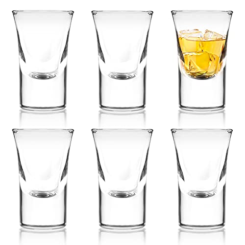 Asipmor Shot Glass Set with Heavy Base1 oz Tequila Shot Glasses Set of 6  Clear Shot Glass(6 PACK)
