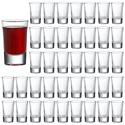 Crazystorey 40 Pack Heavy Base Shot Glasses 14oz Whiskey Shot Glass Set Small Glass Cups for Liqueur Spirits Bar Party Favor Housewarming Gift