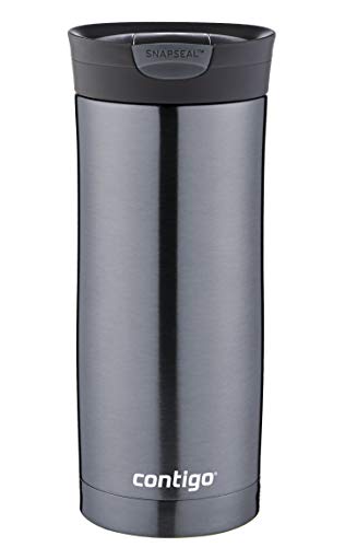 Contigo Huron Travel Stainless Steel Thermal Mug Vacuum Flask Leakproof Tumbler with BPA Free EasyClean Lid 1 Count (Pack of 1) Gunmetal