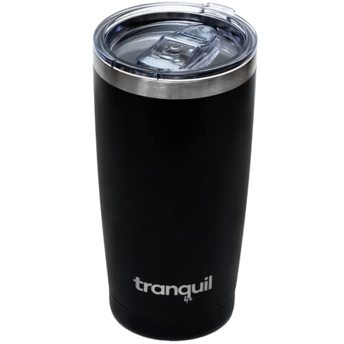 Tranquil Life Insulated Tumbler 20oz Stainless Steel Cups for Hot  Cold Drinks Tumbler with Leakproof Lid Reusable Cups for Coffee  Smoothie Stainless Steel Tumbler for Travel Jet Black