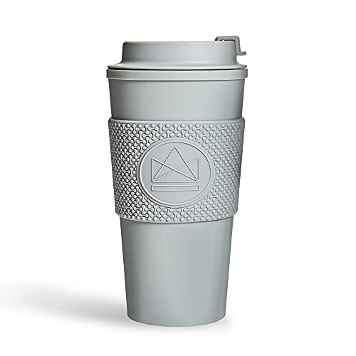 Neon Kactus  DoubleWalled Coffee Cup Reusable Coffee Cup with Resealable Lid FoodGrade Silicone Seal and Sleeve Insulated Coffee Tumbler Leakproof Travel Mug Recyclable Forever Young 16oz
