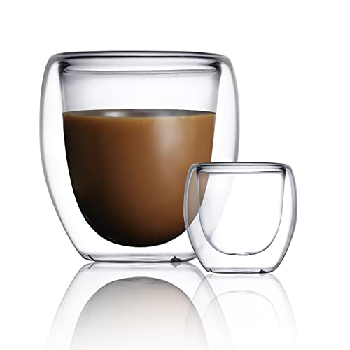 Aibiubiu (84Oz27Oz)Glass Cups Double Wall Insulated Glasses Tea Cup Coffee Mug (2 Count(A))