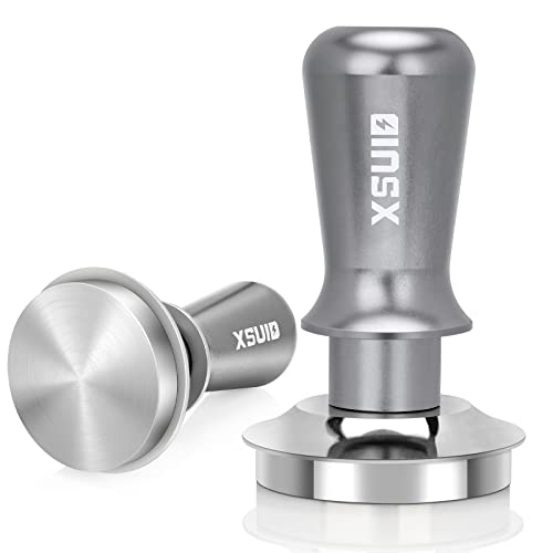 XSUID 58mm Espresso TamperCoffee Tamper with Calibrated Spring Loaded Flat Stainless Steel BaseManual Masher for Espresso Machines
