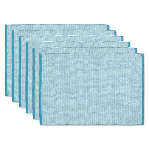 DII EcoFriendly Fine Ribbed Collection Placemat Set 13x19 Storm Blue