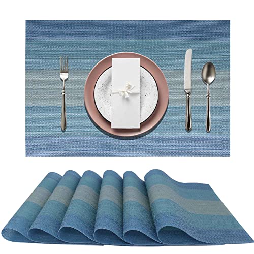 WaoDoing Placemats Placemats for Dining Table Heat Resistant Place Mats for Kitchen Table PVC Table Mats Easy to Clean