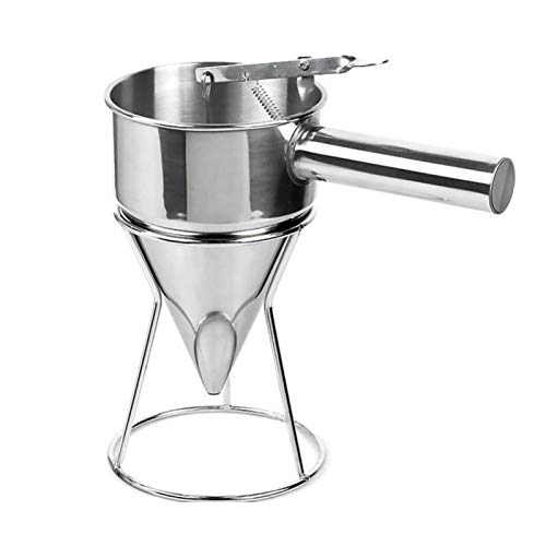 Stainless Steel Pancake Batter Dispenser Funnels with Stand for Home Kitchen Bakery