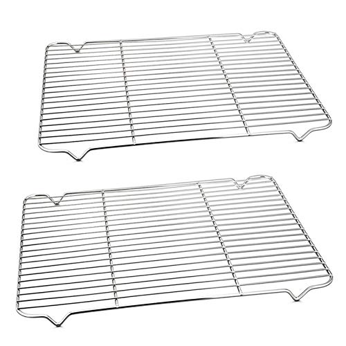 Baking Rack Cooking Rack Set of 2  166x116 PP CHEF Stainless Steel Wire Cooling Drying Roasting Rack Fits Half Sheet Cookie Pans Commercial Quality Oven  Dishwasher Safe