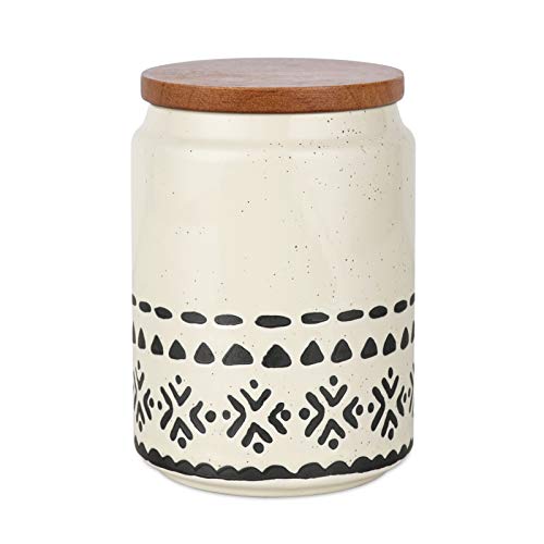 Kopmath Ceramic Kitchen Canister Airtight Coffee Canister 29 FL OZ (850 ml) StarrySky Bohemian Style Sturdy  Dishwasher Safe Food Storage Jar for Coffee Ground Sugar Tea Spice Nut Candy 1pc