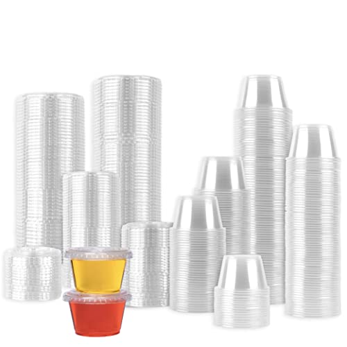 50 Sets  15 oz Jello Shot Cups Condiment Containers with Lids  Sauce Cups Portion Cups Dressing Container  Small Plastic Containers with Lids