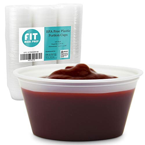 250 Pack 325 oz BPA Free Plastic Portion Cup  Disposable Jello Shots Sauce Condiment Souffle Dressing Mini Containers Cups No Lids
