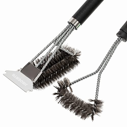 BBQ Grill BrushJIBOERTBProof Stainless Steel Grill Accessories Grill Tools for Outdoor GrillWeber graill Accessories(2PCS Grill Brush)