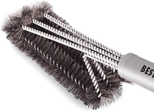 BEST BBQ Grill Brush Stainless Steel 18 Barbecue Cleaning Brush wWire Bristles  Soft Comfortable Handle  Perfect Cleaner  Scraper for Grill Cooking Grates