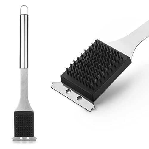 UNCO Grill Brush and Scraper 167 Stainless Steel Grill Cleaner Grill Brush Grill Cleaning Brush BBQ Brill Brush BBQ Brush for Grill Cleaning Grill Brush for Outdoor Grill Safe Grill Brush