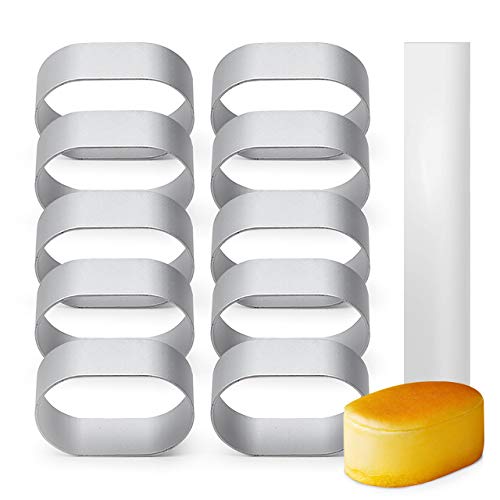 AIKEFOO 10 pcs Oval Cheese Cake Rings Halfcooked Molds Cake Paper Side Liners Mousse Cake Molds Cake Mold Cheese Mold Chocolate Mould Baking mold