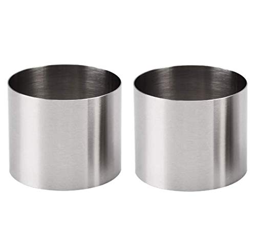 DNHCLL 2 PCS 5CM Diameter 2 Mini Seamless Round Mousse Ring Stainless Steel Cake Mold Cookie Cutting Mold Baking Mold