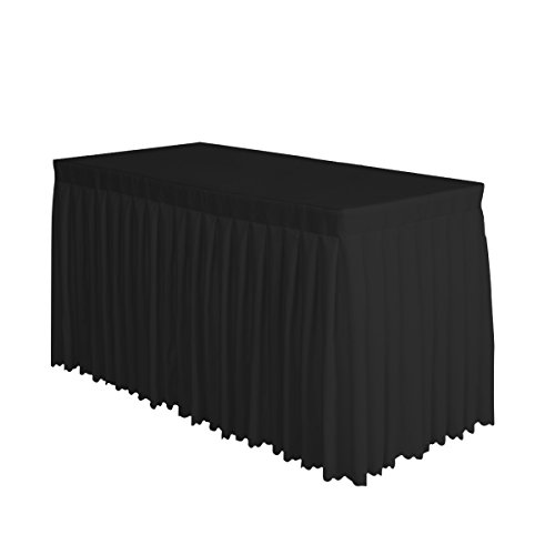Surmente Tablecloth 14 ft Polyester Table Skirt for Weddings Banquets or Restaurants(Black) … …