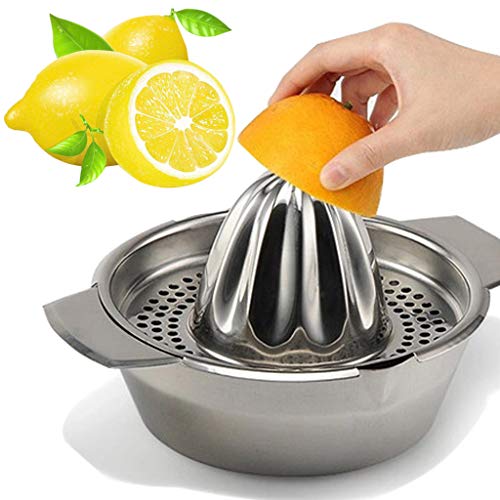 Stainless Steel Lemon SqueezerJuicer with Bowl Container for Oranges Lemons Fruit Home Made Juice in Kitchen