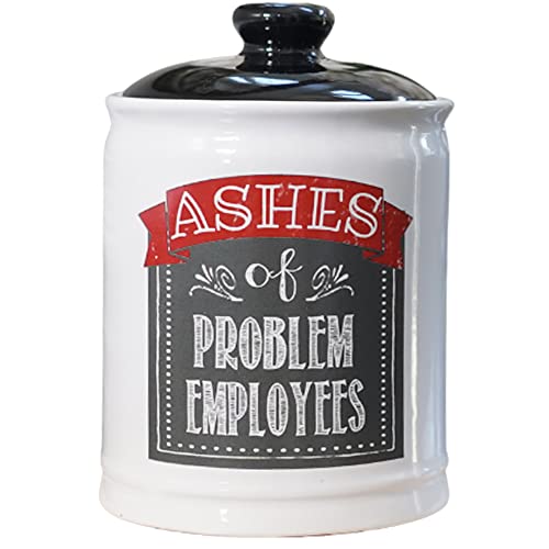 Cottage Creek Ashes of Problem Employees Piggy Bank Candy Jar with Lid Boss Gifts