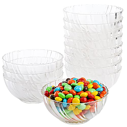 Suwimut 12 Pack Glass Prep Bowls  5 Inch 10 Ounce Mini Small Glass Serving Bowls Clear Glass Salad Bowl for Kitchen Prep Dessert Dips Nut and Candy Dishes Stackable and Dishwasher Safe