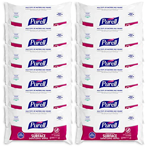 PURELL Foodservice Surface Sanitizing Wipes 72 Count Flowpack 74 x 9 Wipes (Pack of 12)  937112