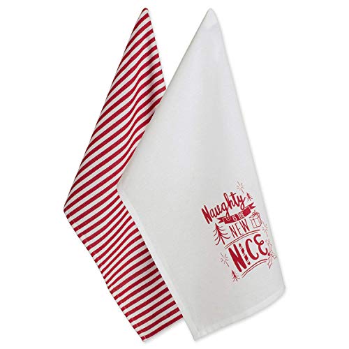 DII 100 Cotton 18x28 Christmas Holiday Dish Towels Set of 2Naughty Nice