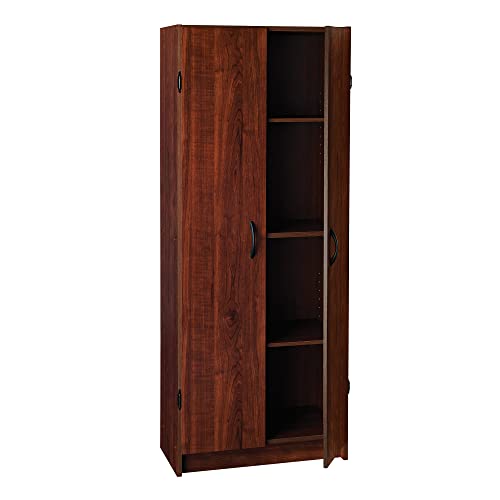 ClosetMaid Pantry Cabinet Cupboard with 2 Doors Adjustable Shelves Standing Storage for Kitchen Laundry or Utility Room Dark Cherry