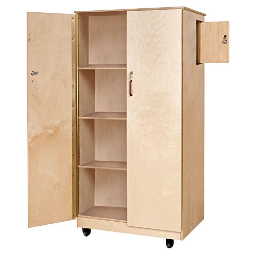 Wood Designs Mobile Storage Cabinet With Hidden Compartment For Valuables Comes Fully Assembled Lockable Wooden Storage Cabinet With Casters 60H x 31L x 26W
