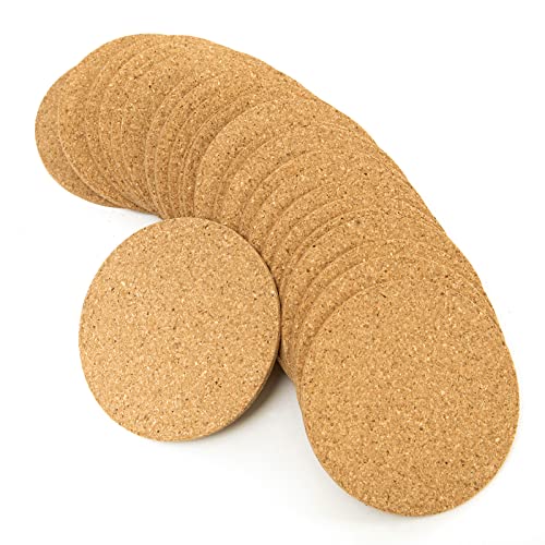 Cork Coasters Blank 50 Pcs Absorbent Heat Resistant Reusable Tea or Coffee Coaster18 Thick Round 35 Natural Coaster for Bar Glass Cup TableWarm Gifts Cork Coasters for Relatives and Friends
