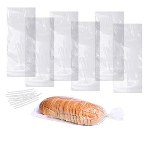 Plastic Bread Bags For Homemade Bread 300 18x8x4 Bakery Loaf Bag And Ties