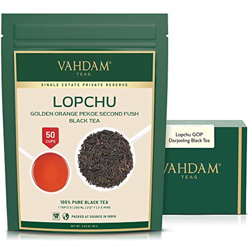 VAHDAM Second Lopchu Golden Orange Pekoe Black Tea 40 cups 353 oz  Pure 100 Unblended Darjeeling Black Tea Loose Leaf  Single Estate Tea