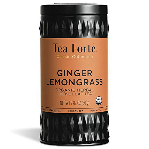 Tea Forte Organic Herbal Tea Makes 3550 Cups 282 Ounce Loose Leaf Tea Canister Ginger Lemongrass