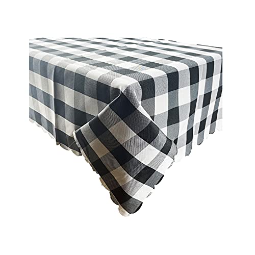 Black and White Buffalo Check Woven Fabric Tablecloth 36 x 36inch，Home Kitchen Dinner Indoor BuffetTablecloth Table Cover