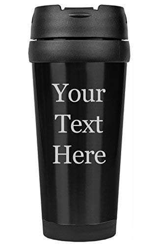 Customized 3D Laser Engraved Personalized Stainless Steel Custom Travel Mug without Handle For Him For Her For Boys For Girls For Husband For Wife For Them For Men For Women For Kids(Black)