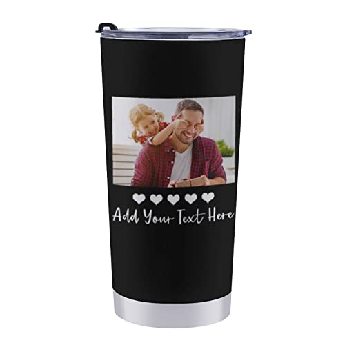 Personalized Picture Tumbler for Men Women Insulated Stainless Steel Travel Mug Custom Photo Image  Text on Coffee Cup Gift for Dad Mom Families FriendsMulti Color