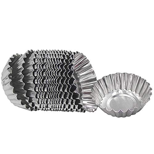 CHYIR 30 Pcs Egg Tart Cookie Molds Bakeware Cupcake Cake Baking Cups Mini Pie Pan Cake Cup Jelly Mould