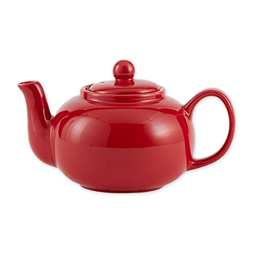 RSVP International Stoneware Teapot Collection Microwave and Dishwasher Safe 16 oz Red
